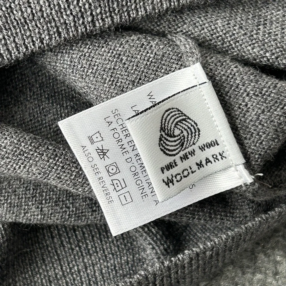Pendleton Sweater Men Large Gray Merino Wool Mock Neck‎ Knit Hong Kong Vintage